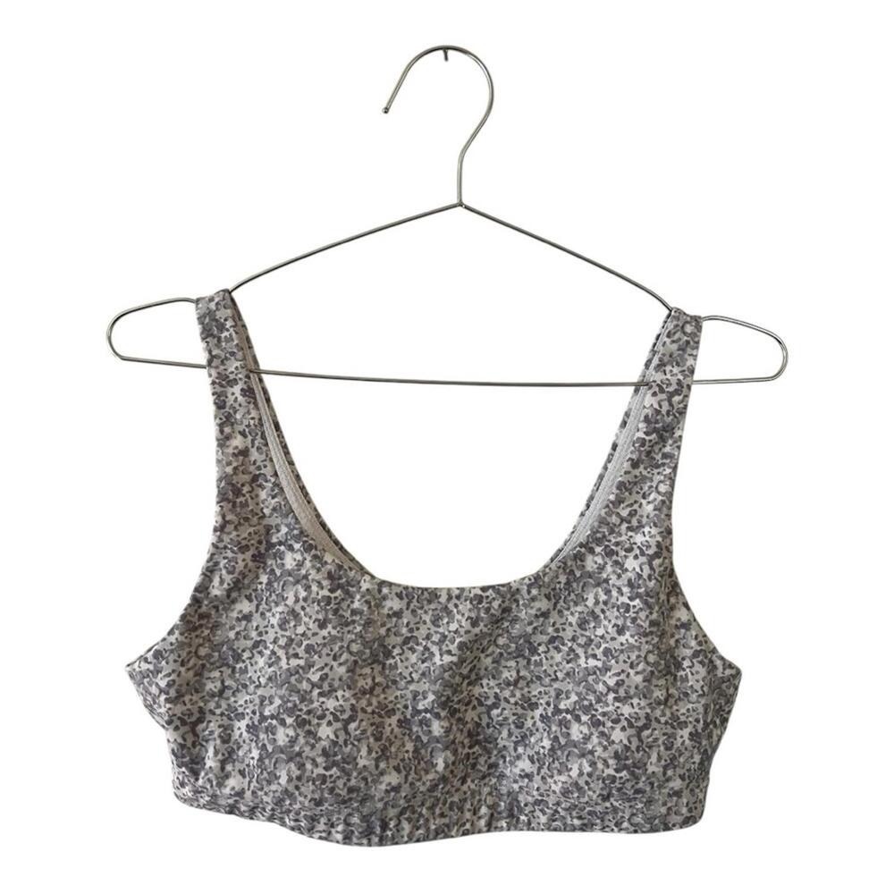 Vuori Women's Yosemite Sports Bra Size Large Grey White Floral Print VW158 EUC